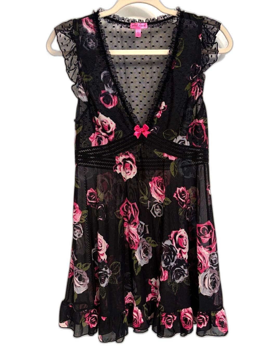 Vintage Betsey Johnson Women's Sheer Babydoll Sleepwear Size L